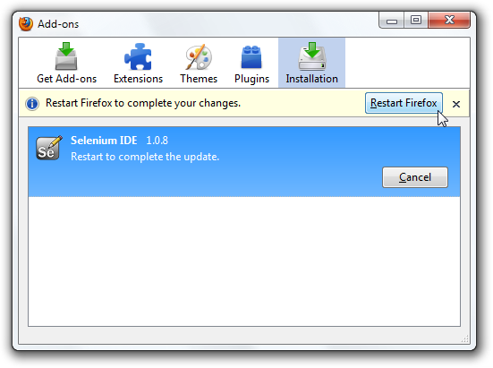 Selenium IDE Installation 3